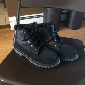 Boys Black Skechers Laced Boots